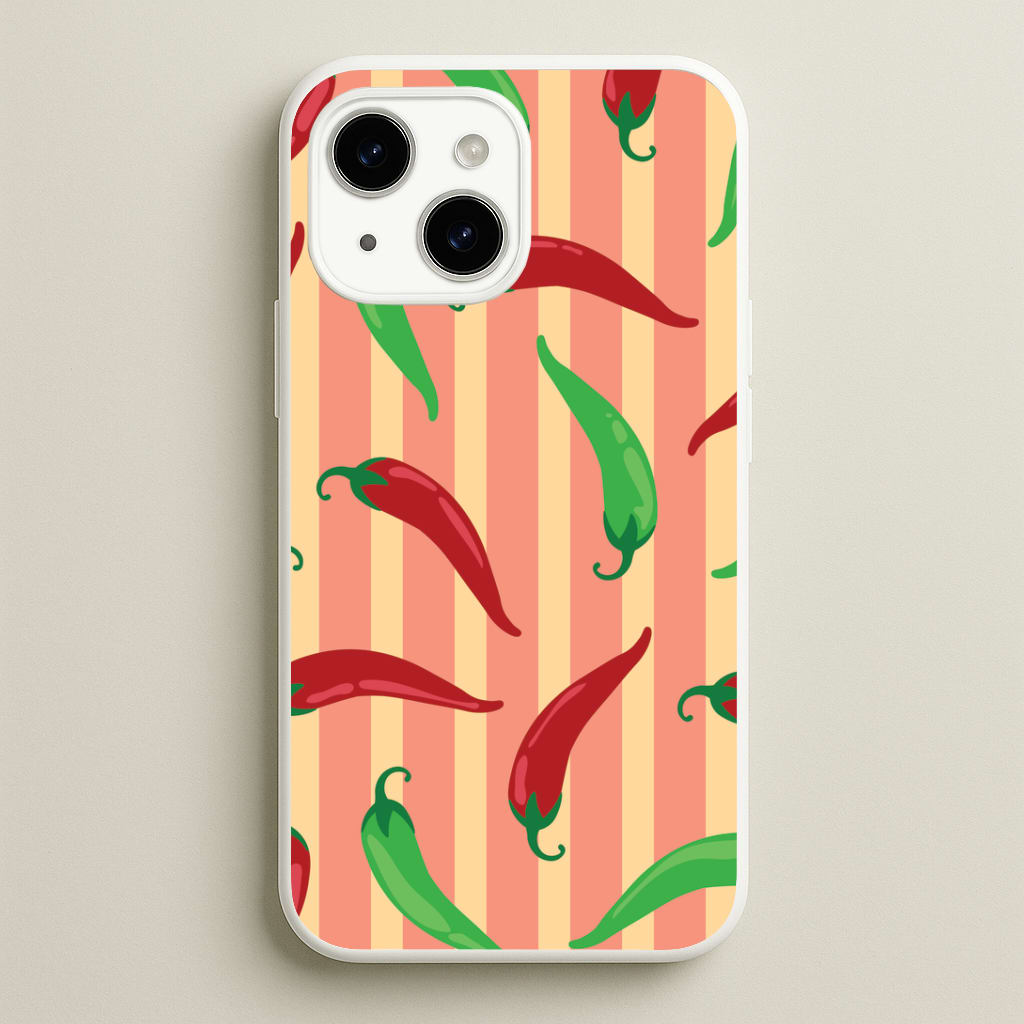Chilis With Stripes Pattern Phone Case