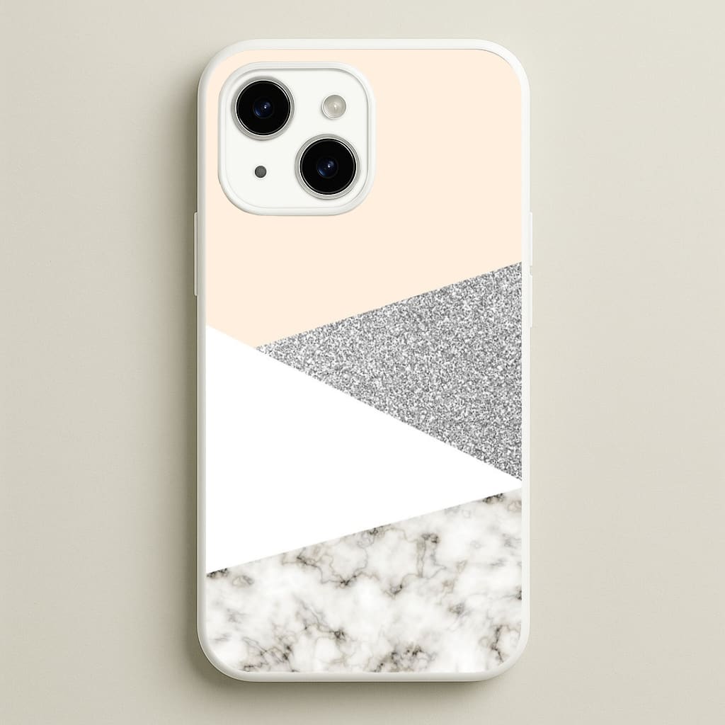 Abstract Marble and Silver Pattern Phone Case