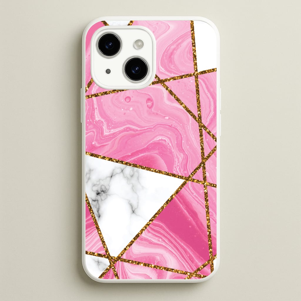 Pink Marble And Gold Collage Phone Case