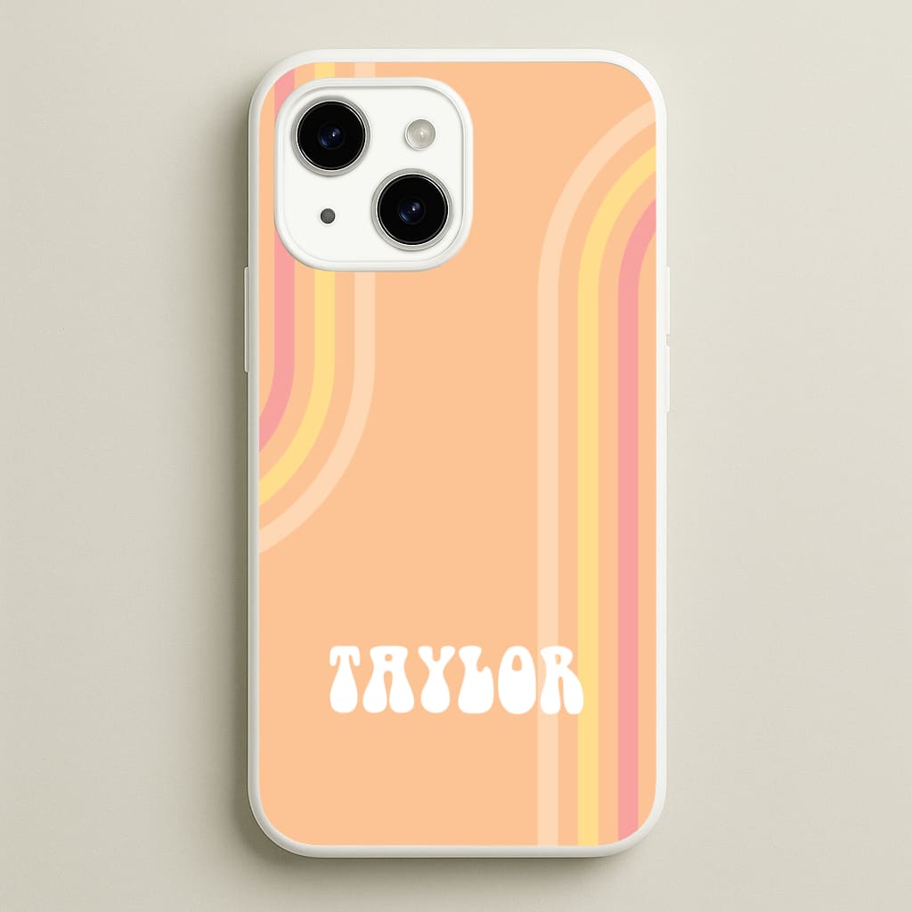 Retro Orange Personalised Name Phone Case