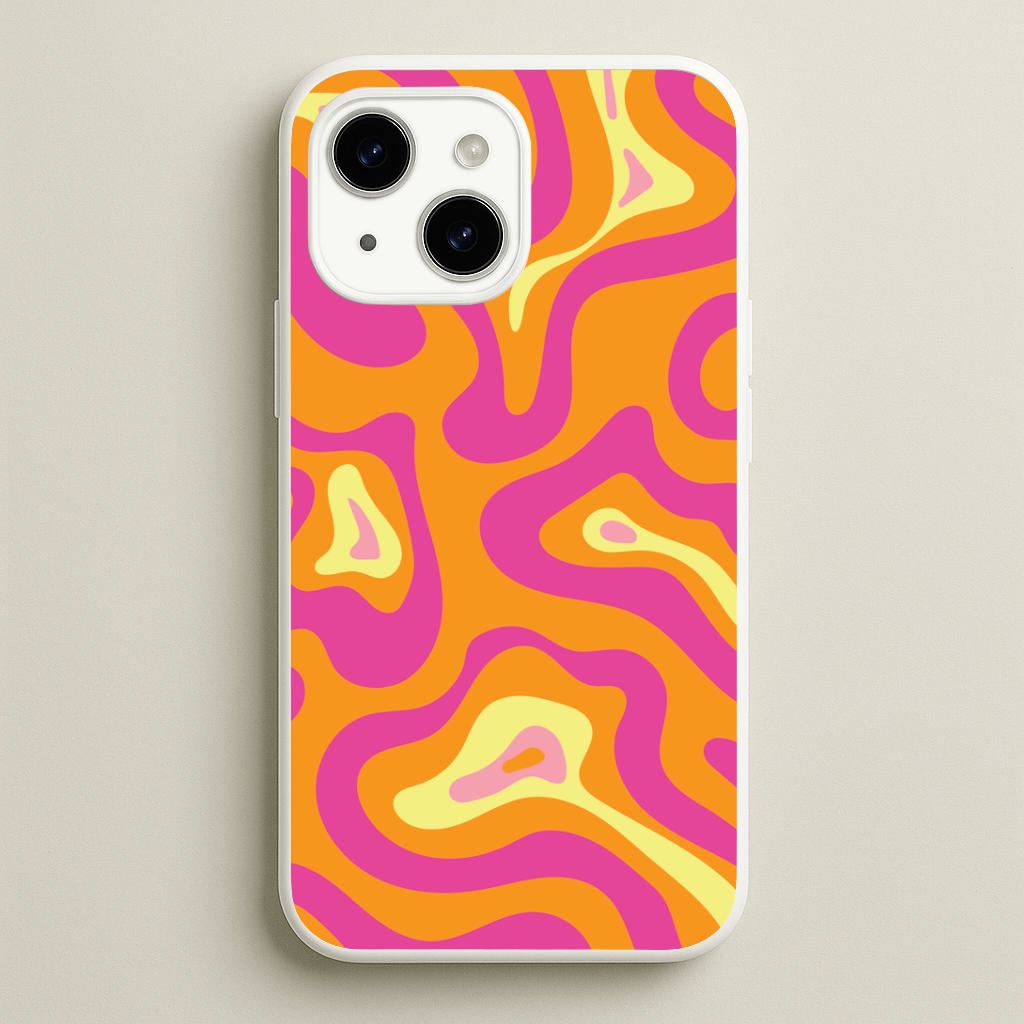 Orange And Pink Psychedelic Pattern Phone Case