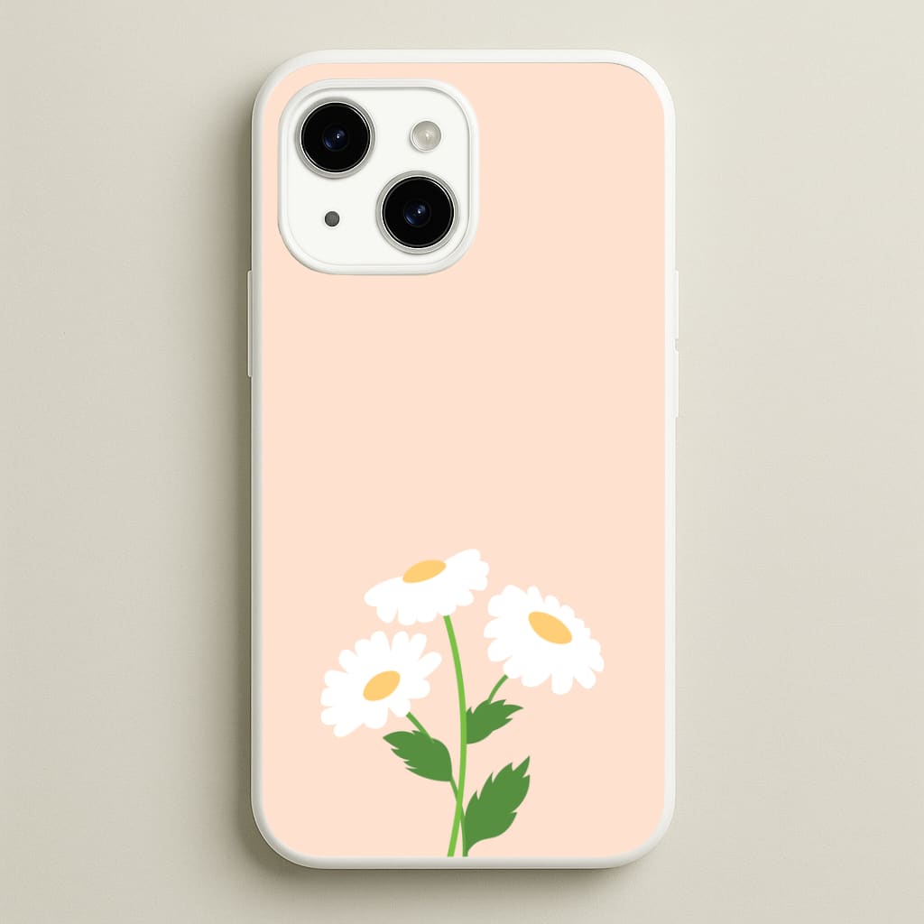 Peach And Dasies Phone Case
