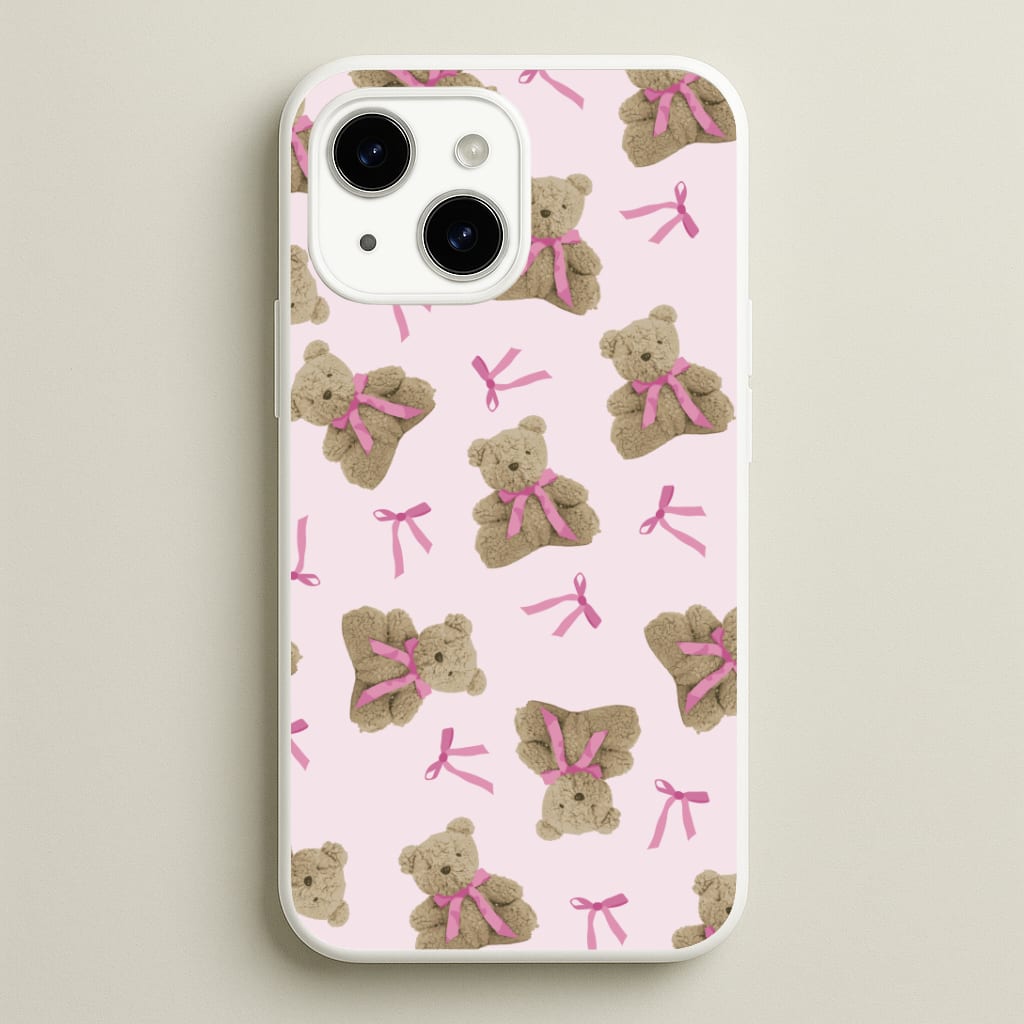 Coquette Teddy Bears And Bows Pattern Phone Case