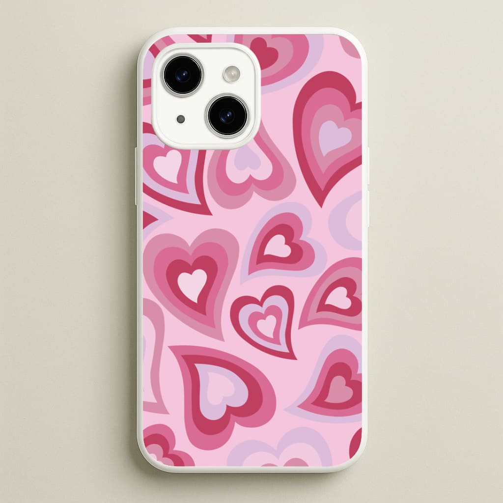 Pink Hearts - Trippy Patterns Phone Case