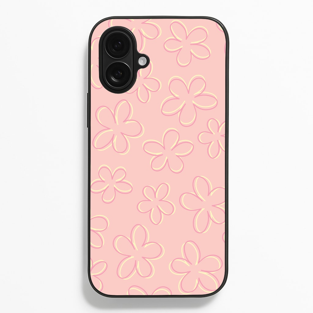 Abstract Flower Outlines Pattern Phone Case