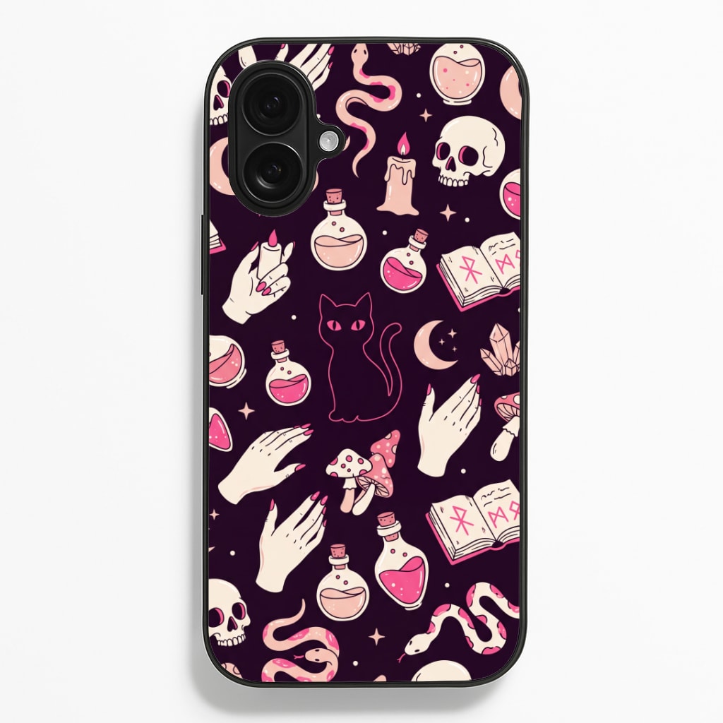 Black Witchy Doodles Phone Case