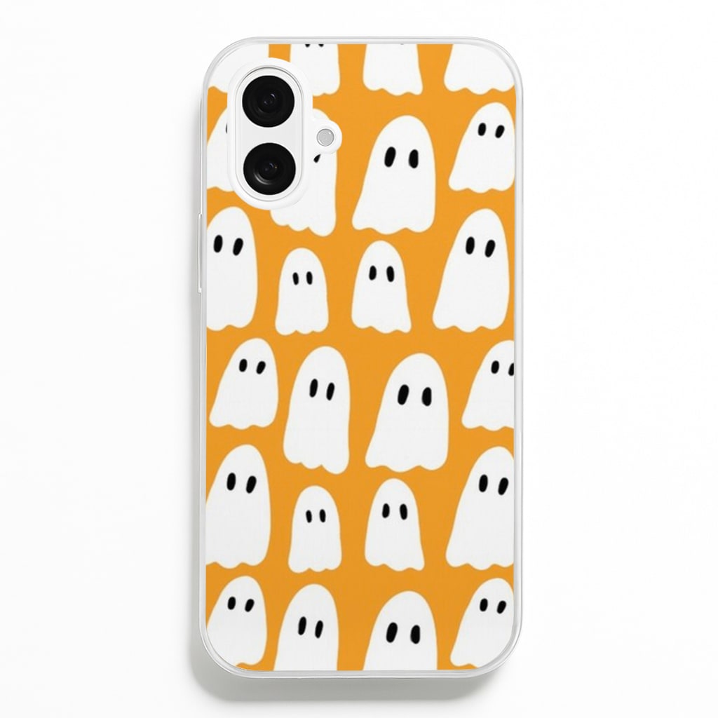 Orange Ghost Halloween Pattern Phone Case