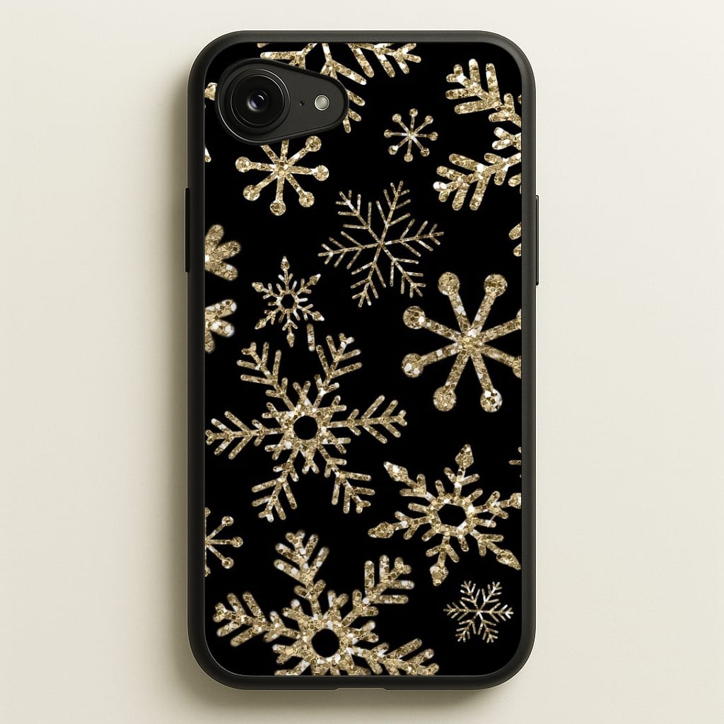 Gold Snowflake Pattern Phone Case