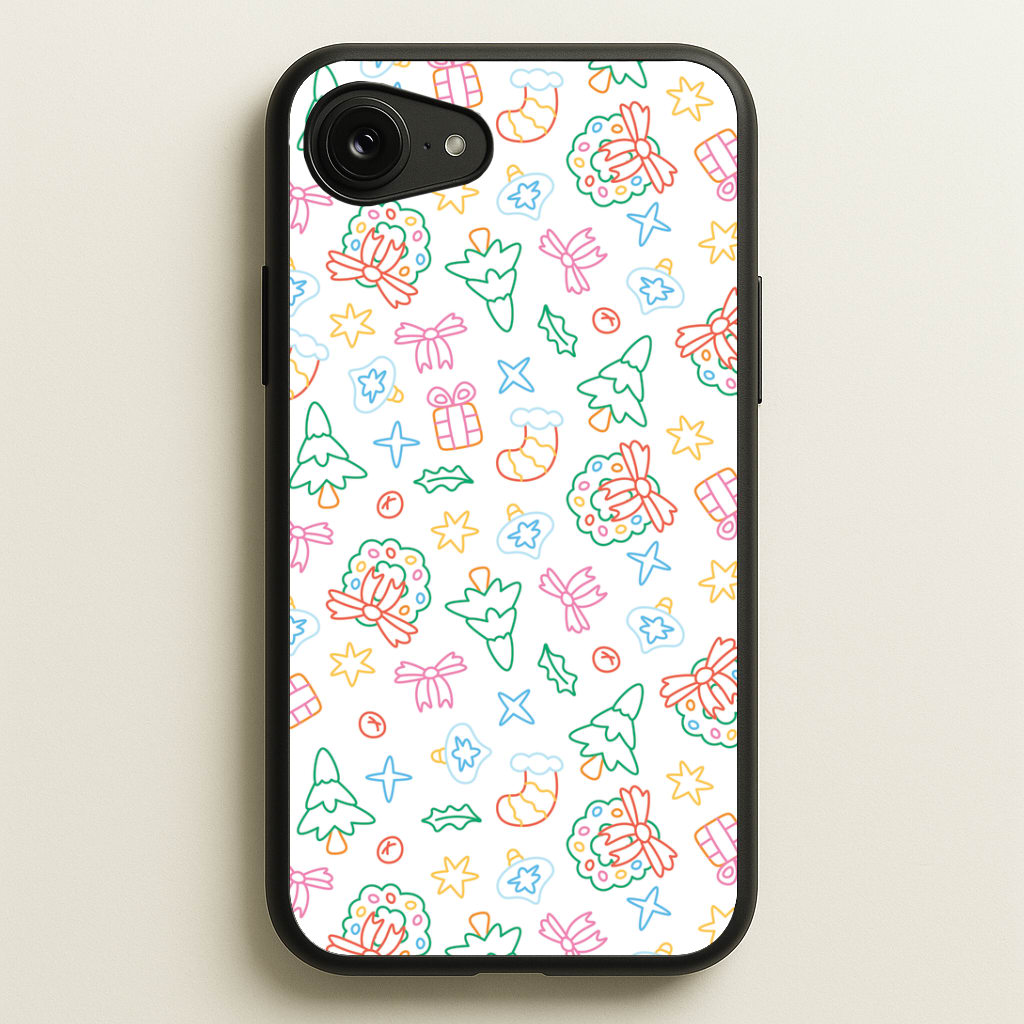 Neon Christmas Icons Pattern II Phone Case