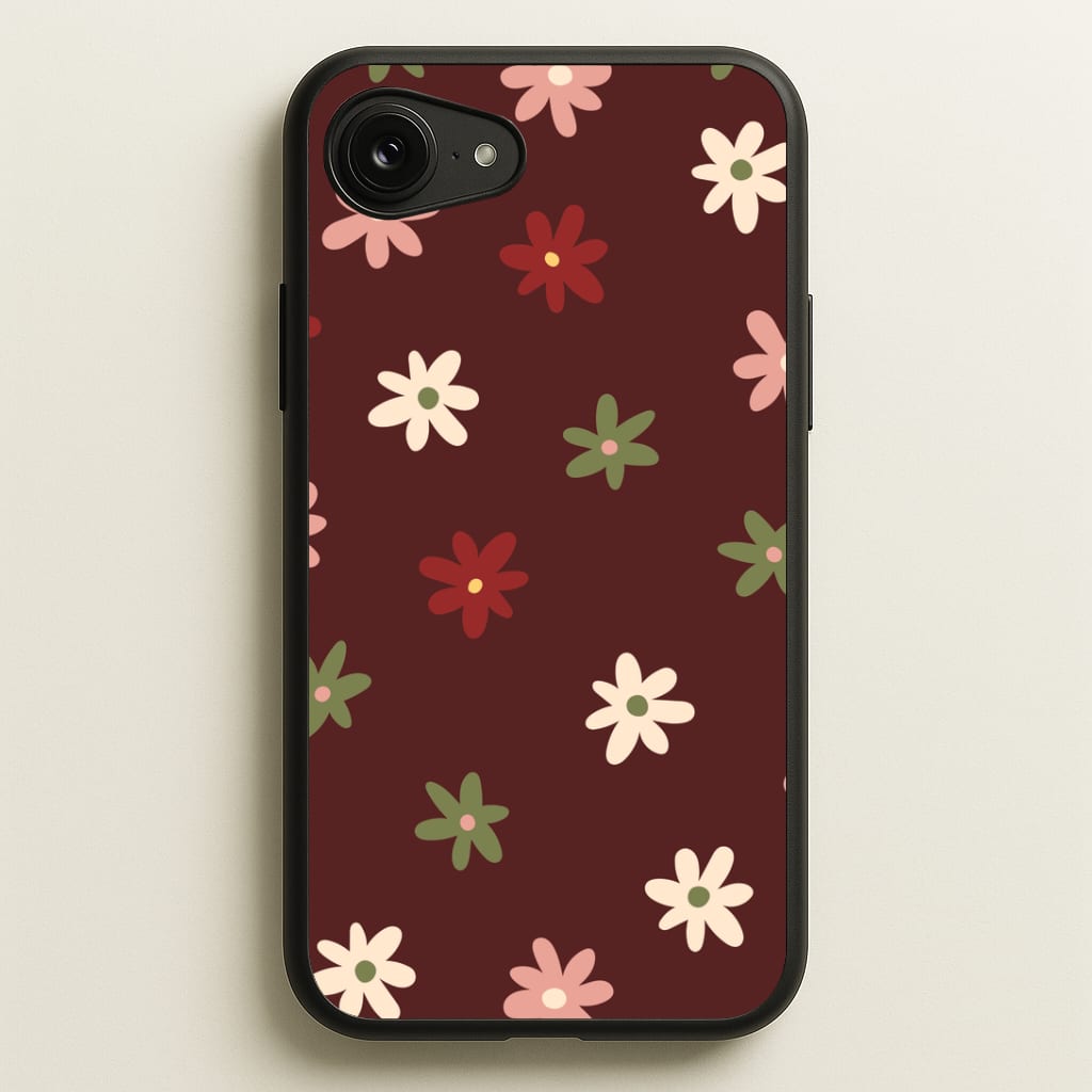 Dark Whimsical Flower Pattern Phone Case
