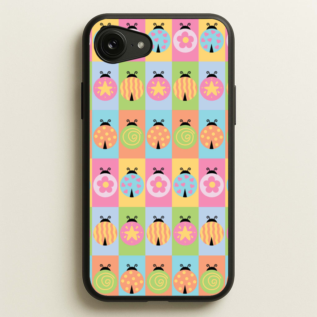 Cartoon Ladybugs Colourful Pattern Phone Case
