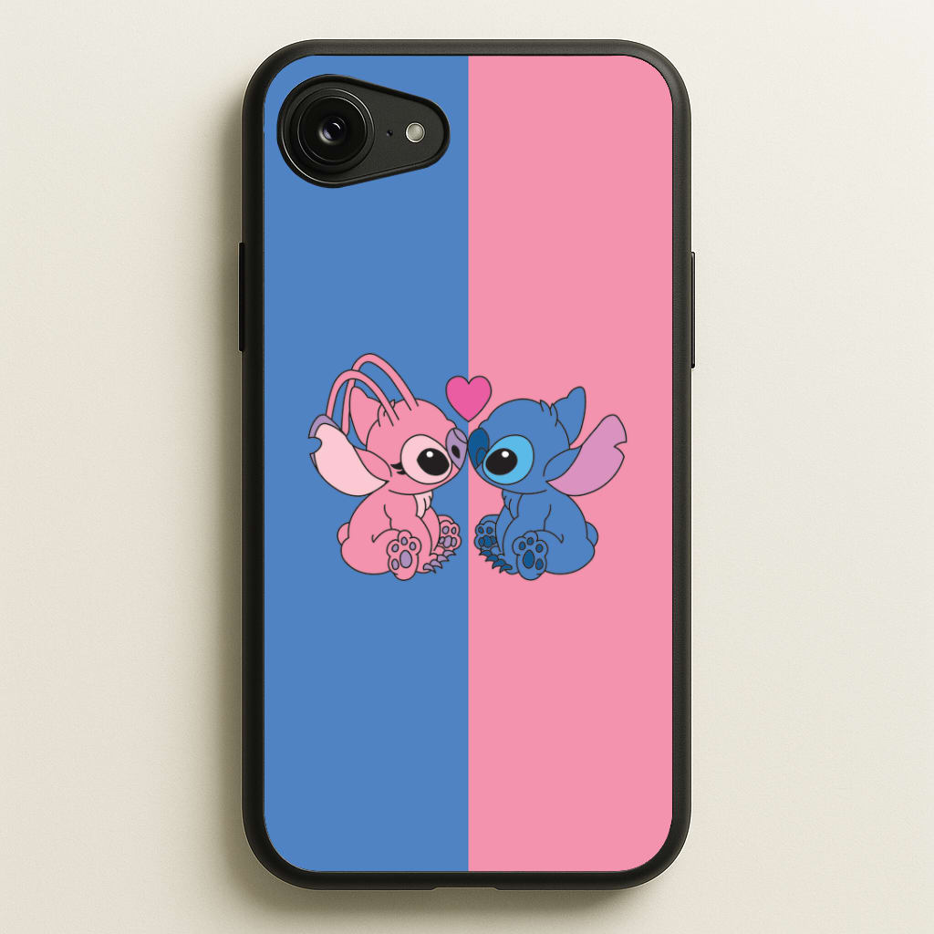 Angel And Blue Alien - Pink Alien Phone Case