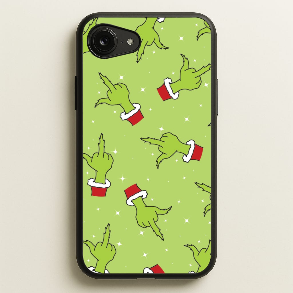 Green Middle Finger Christmas Pattern Phone Case