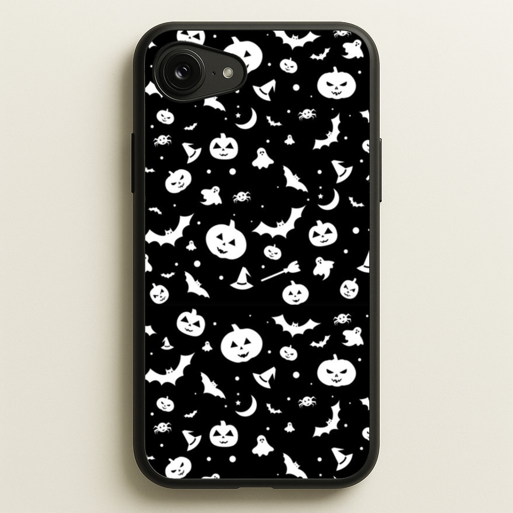 Black and White Halloween Pattern Phone Case