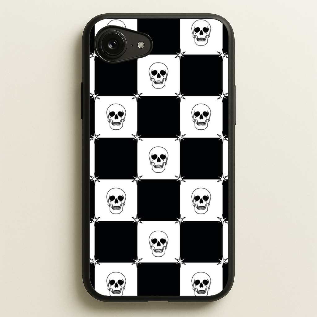 Checkered Skulls Pattern Phone Case