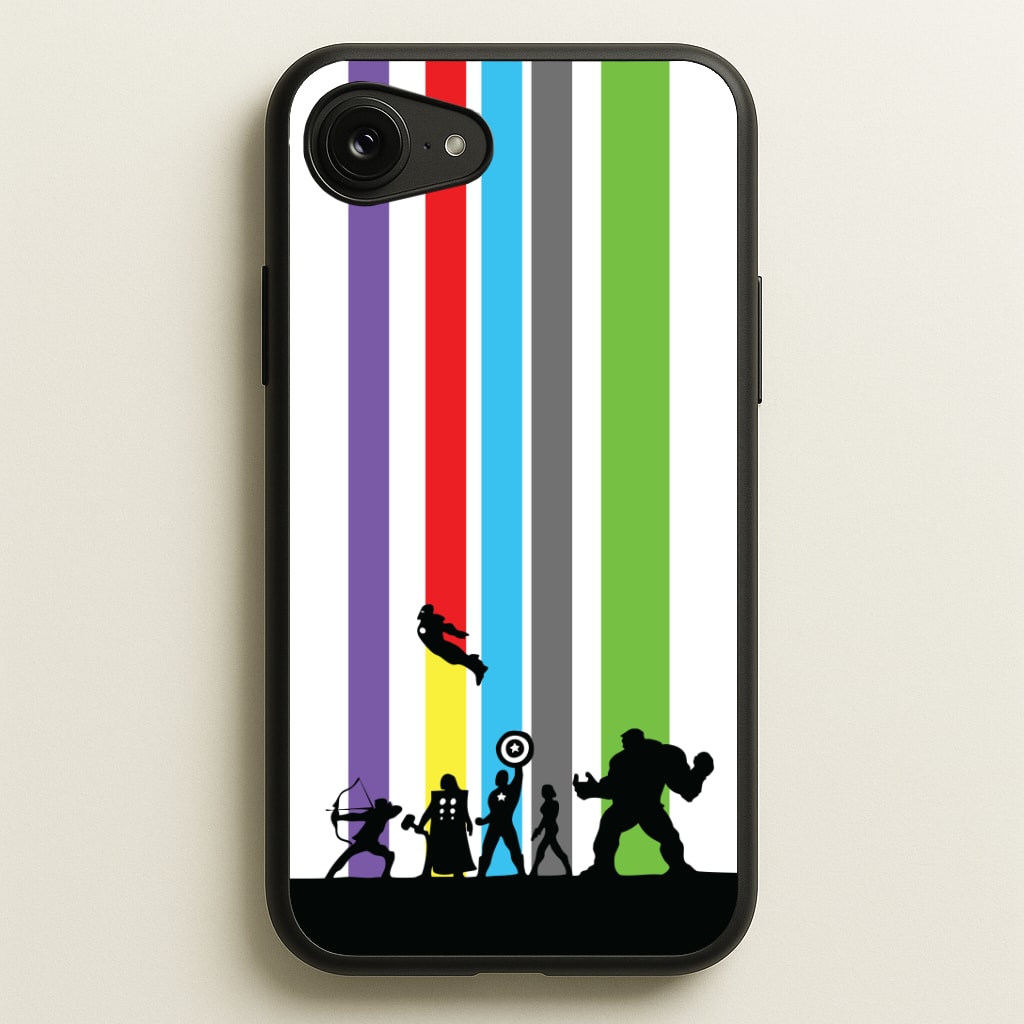 Superhero Team Silhouette Phone Case