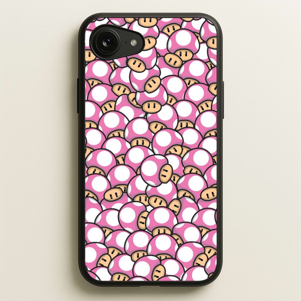 Mushroom Pattern - Pink Phone Case