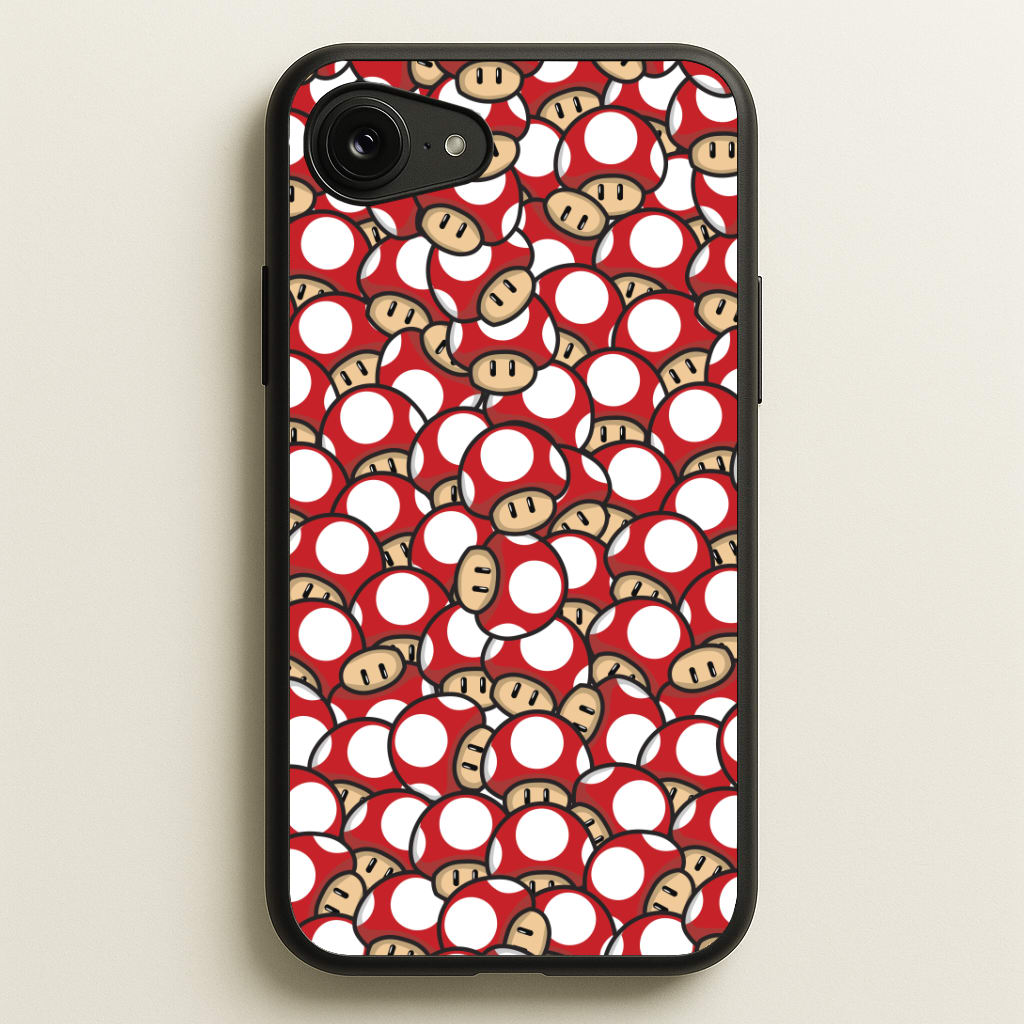 Mushroom Pattern - Red Phone Case