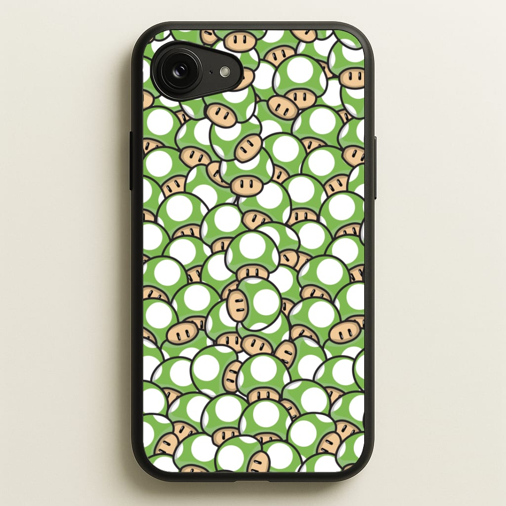 Mushroom Pattern - Green Phone Case