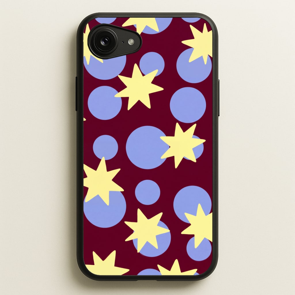 Butter Stars On Burgundy Phone Case