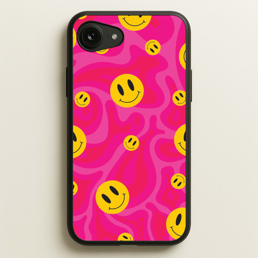 Pink Wavey Smileys Pattern Phone Case