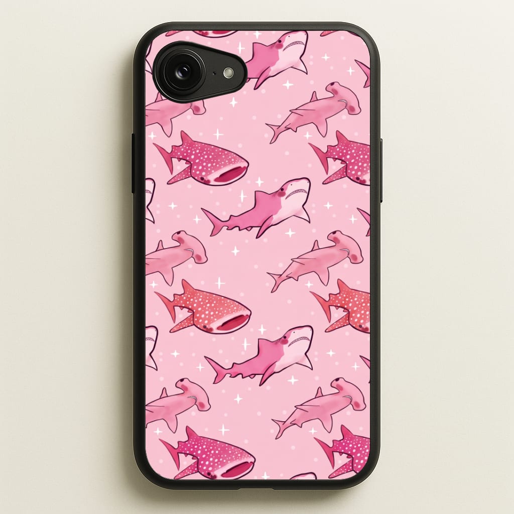 Pink Shark Pattern Phone Case