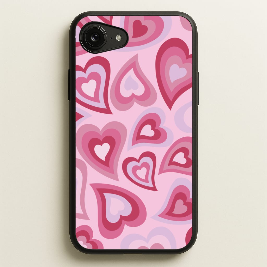 Pink Hearts - Trippy Patterns Phone Case