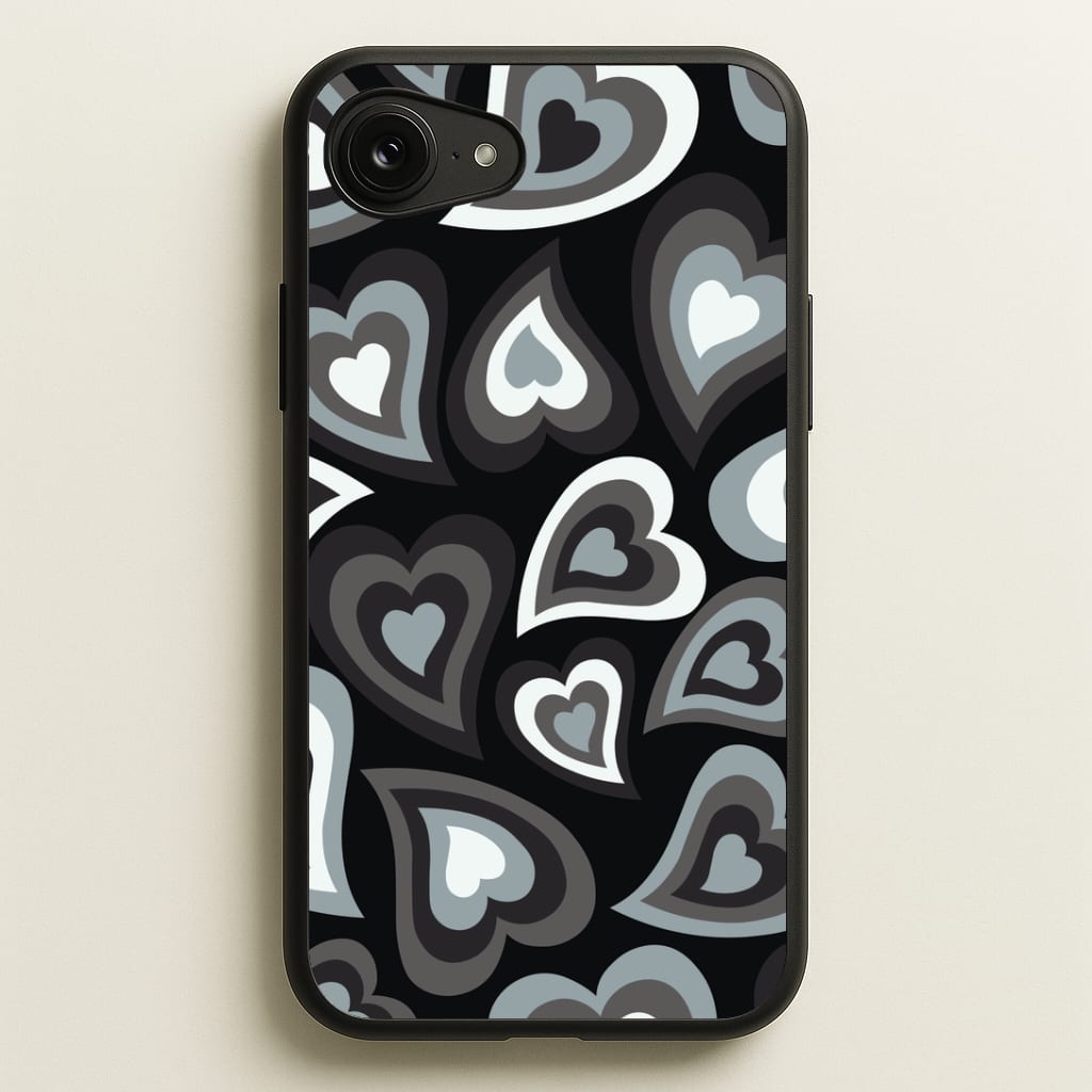 Black Hearts - Trippy Patterns Phone Case