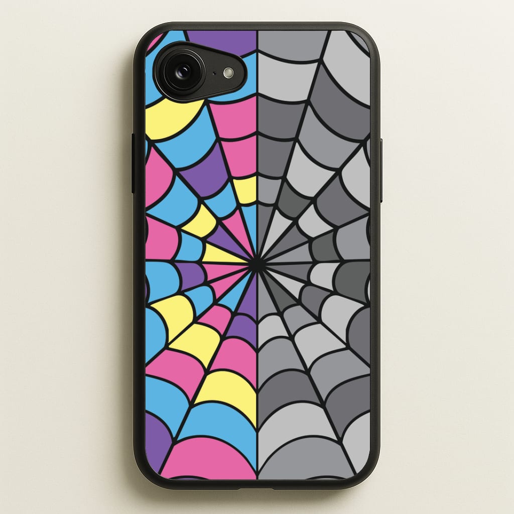 Colourful And Gray Spiderweb Phone Case