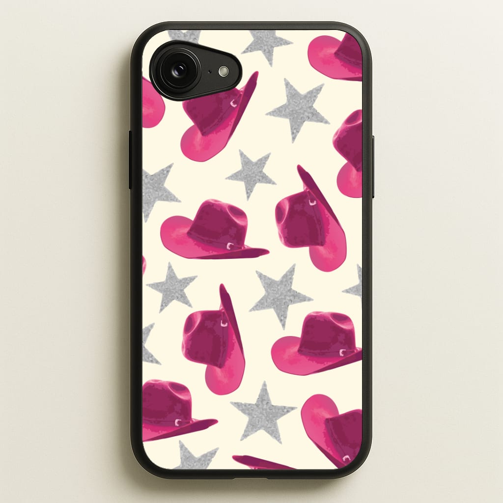 Pink Cowboy Hats And Stars Pattern Phone Case