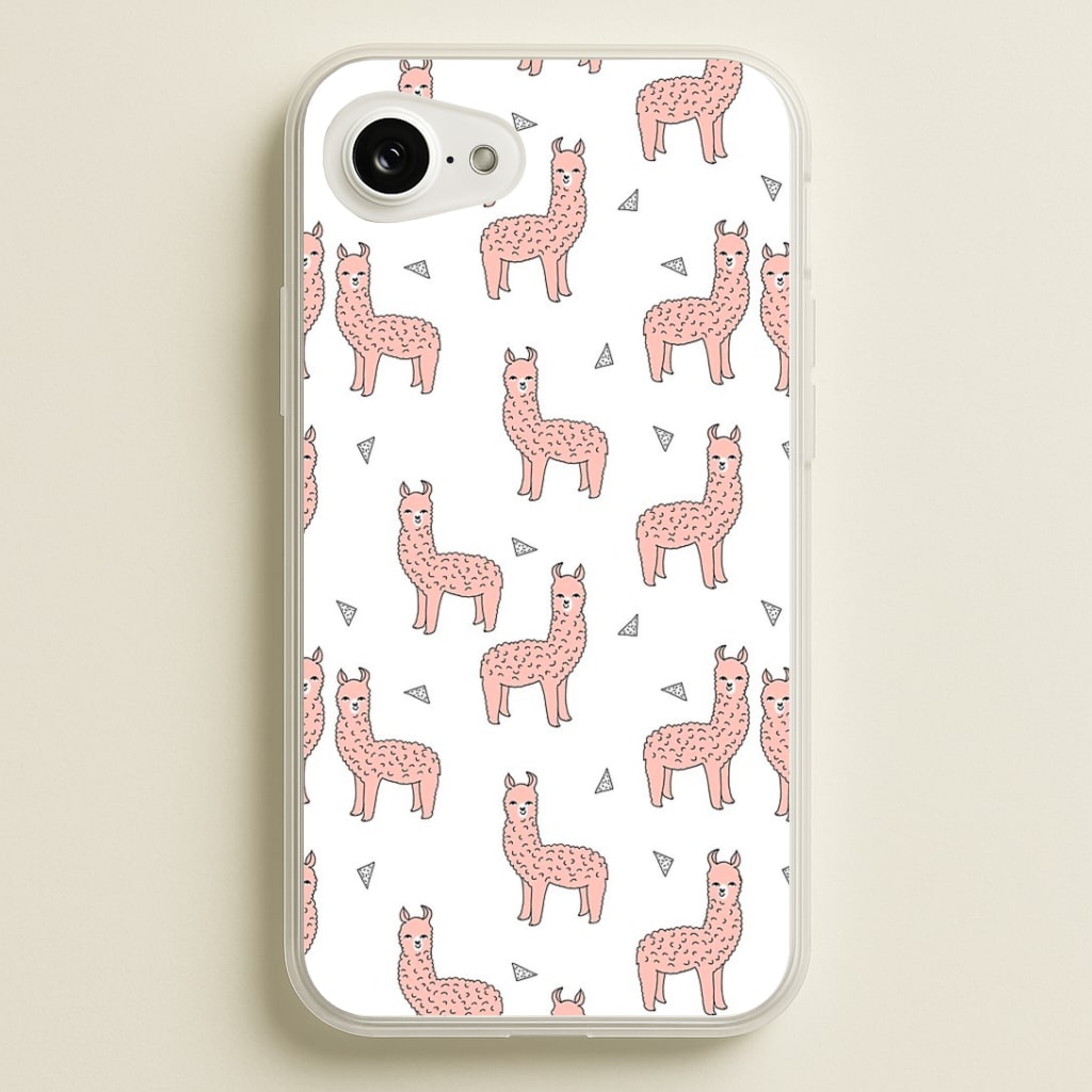 Pale Pink Alpaca Pattern Phone Case