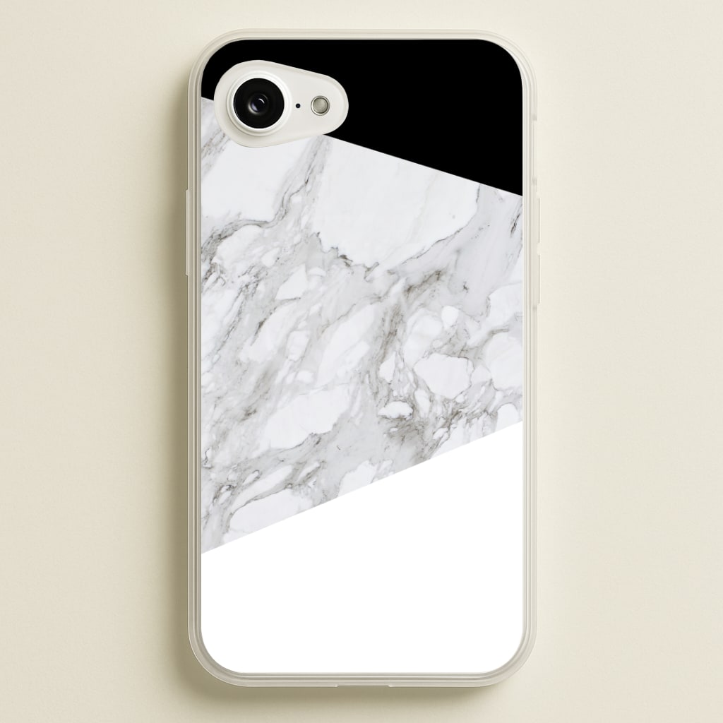 White, Black and Marble Pattern Phone Case