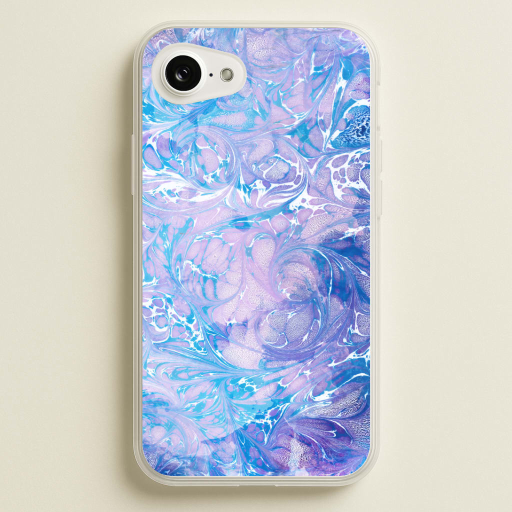 Sea Blue Swirly Marble Phone Case