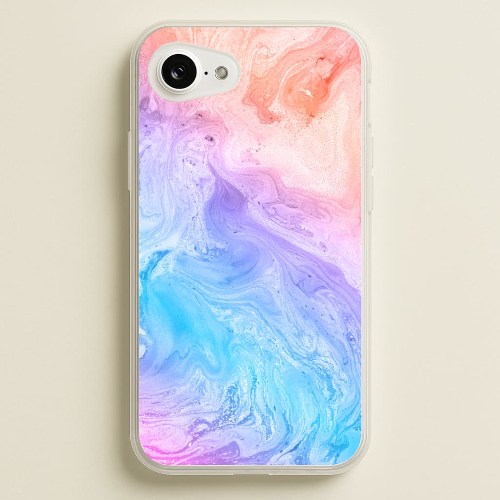 Blue and Peach Marble Phone Case