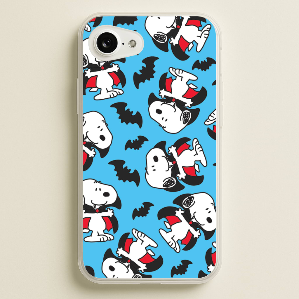 Cartoon Beagle Vampire And Bats Pattern Phone Case