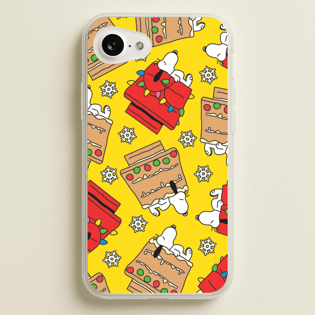 Cartoon Beagle Fairylights And Gingerbead Pattern Phone Case