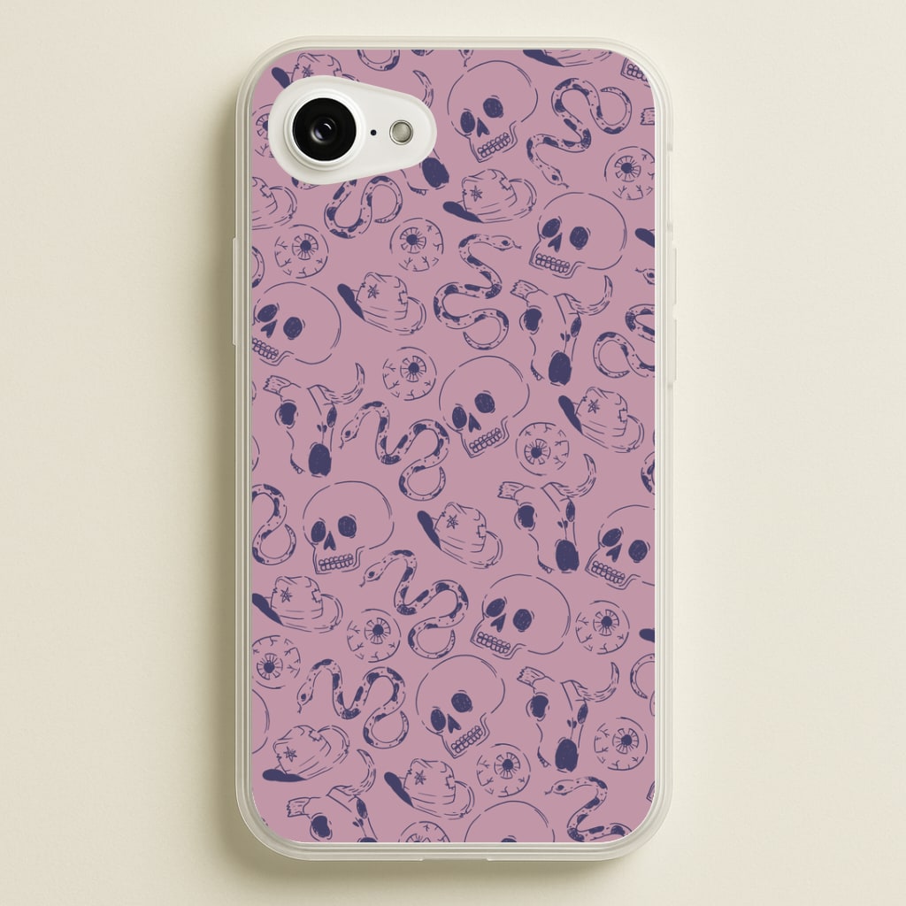 Purple Snakes And Skulls - Western Phone Case