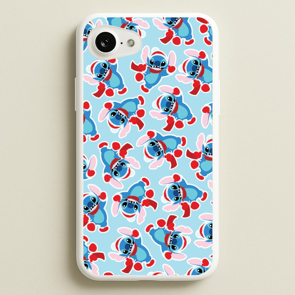 Blue Alien Christmas Pattern Phone Case