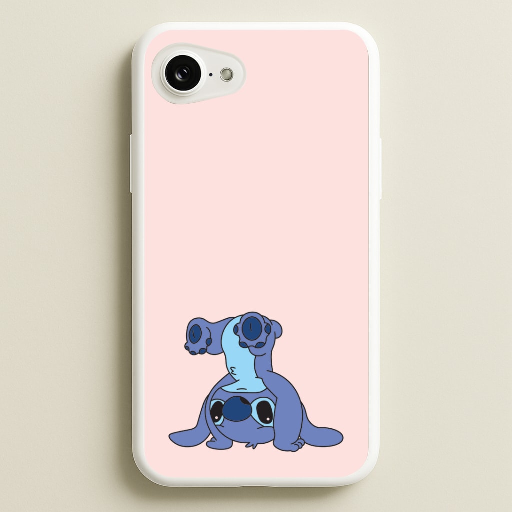 Cute Blue Alien Handstand Phone Case