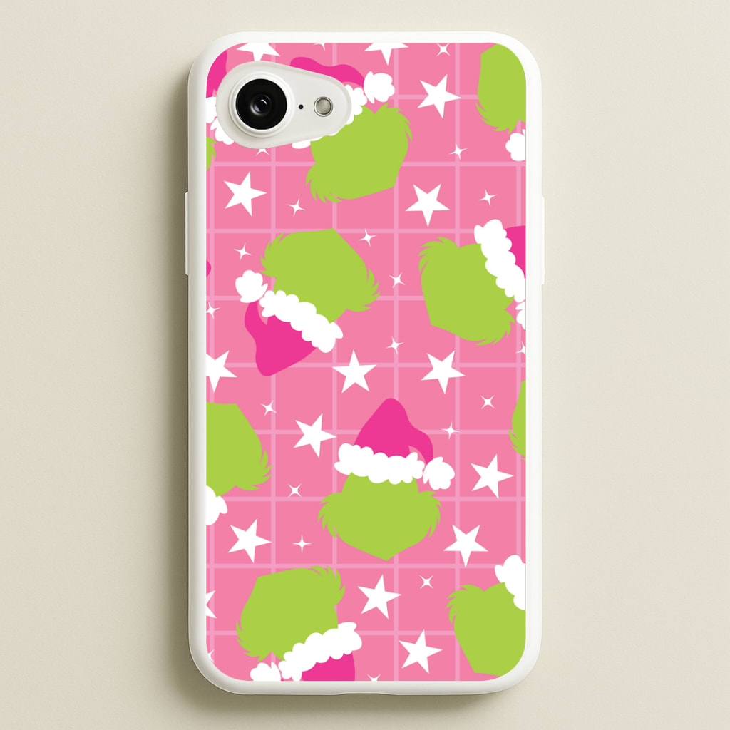 Pink Green Creature Xmas Pattern Phone Case