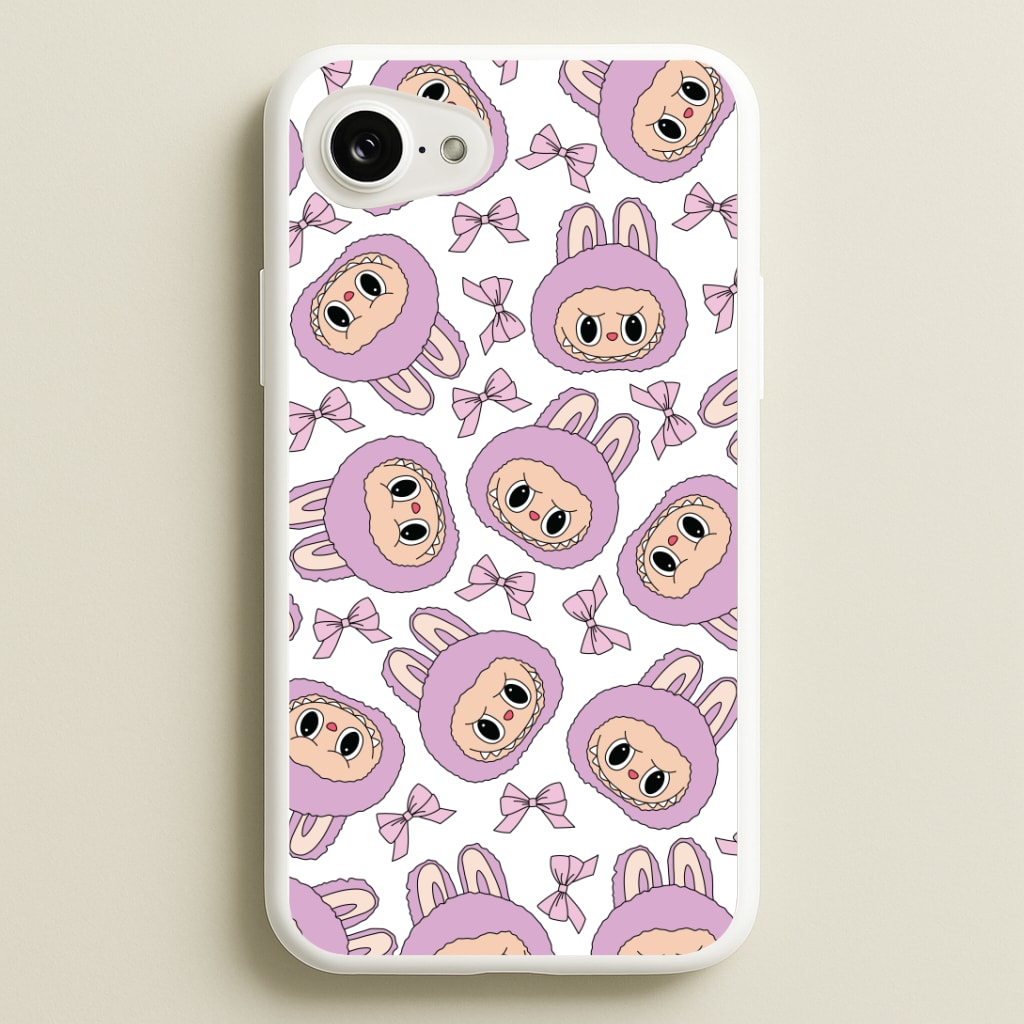 Cute Purple Monster And Bows Pattern Phone Case