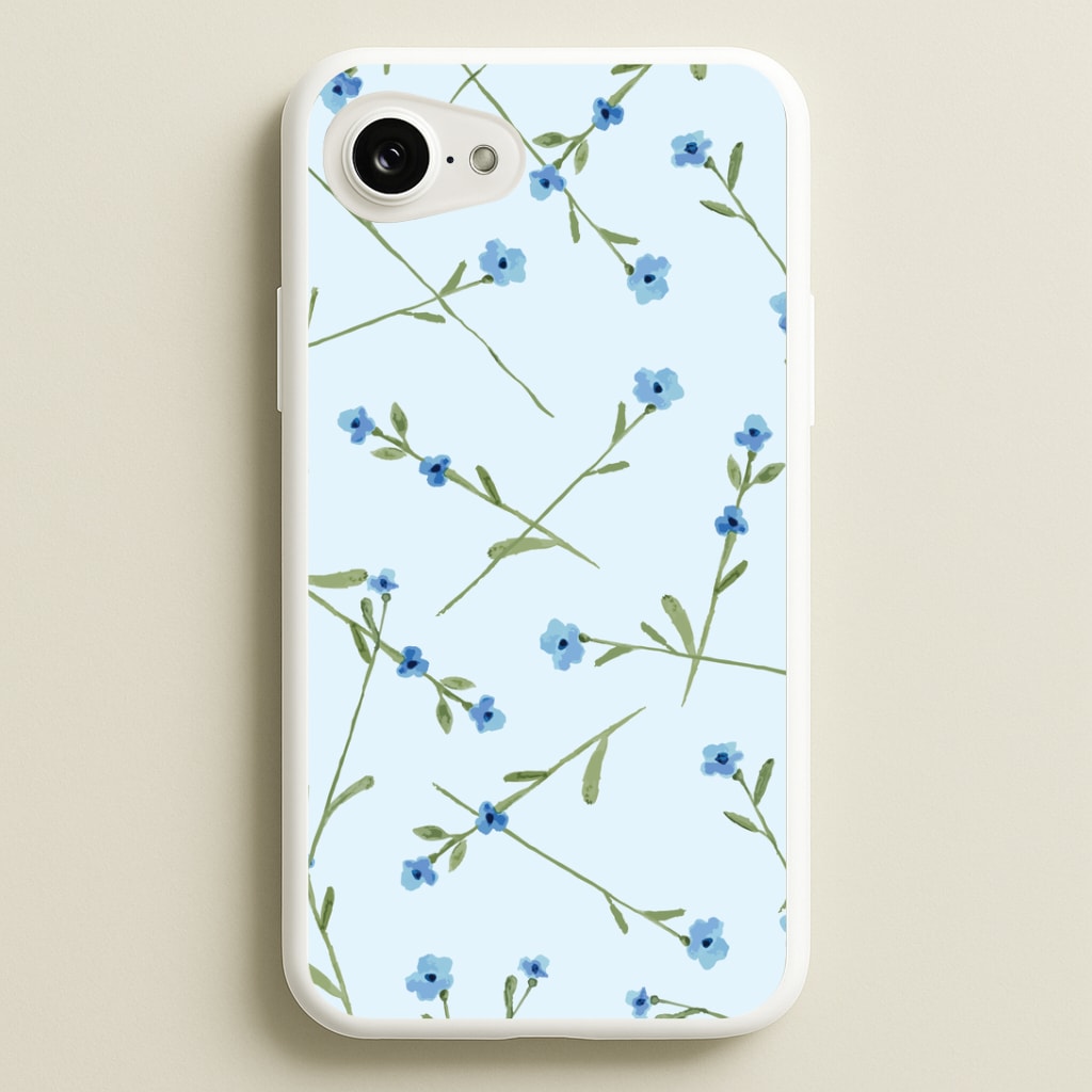Baby Blue Floral Pattern Phone Case