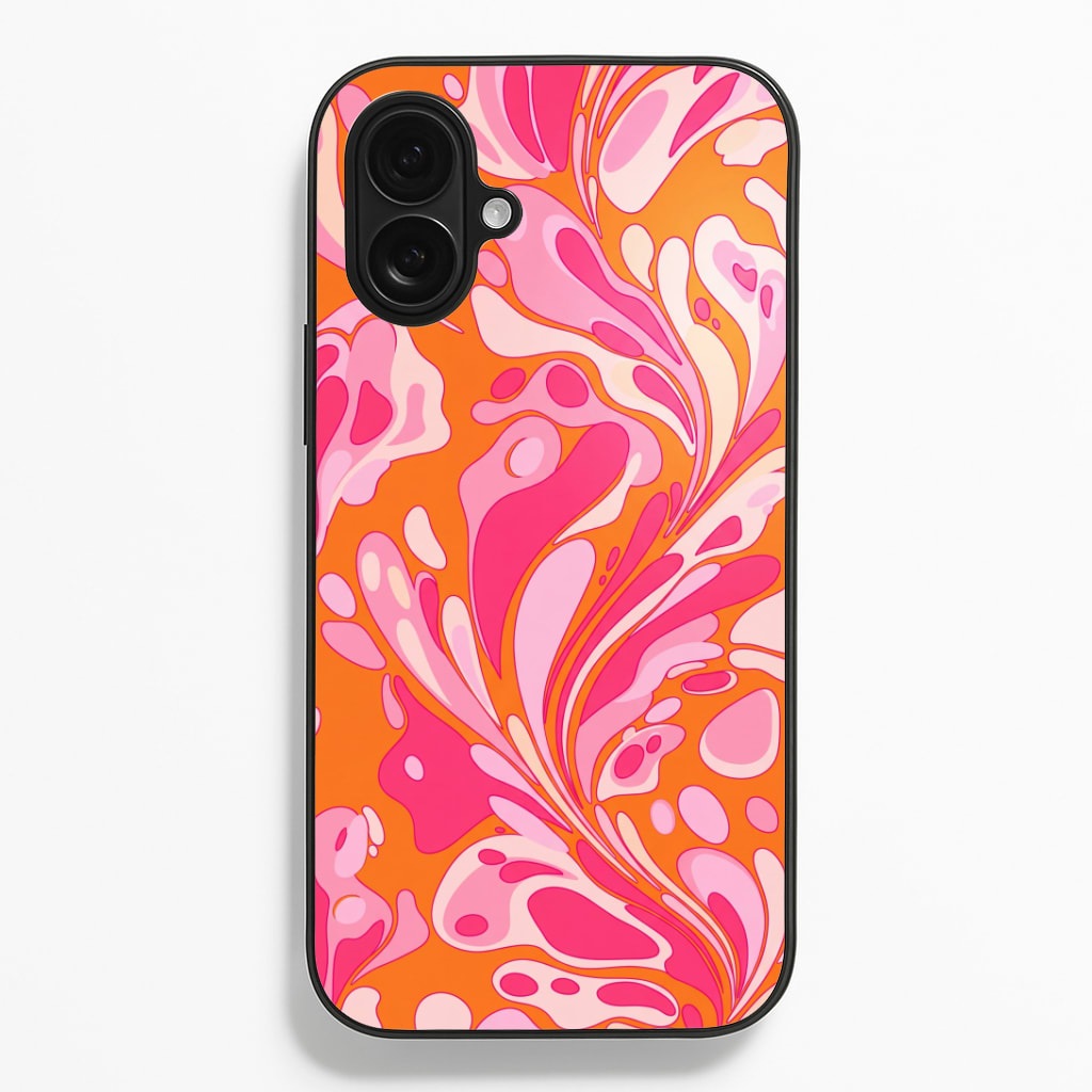 Orange Marble Swirl Phone Case