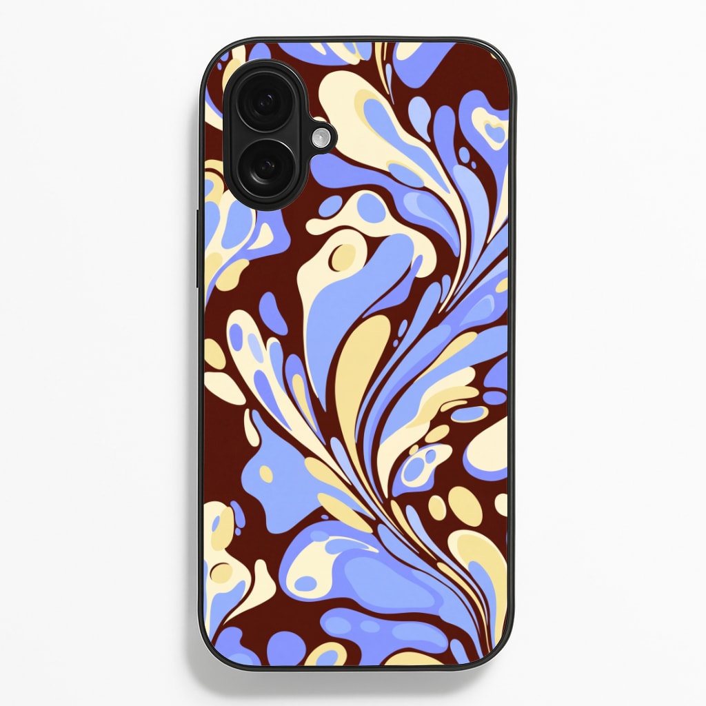Blue, Yellow & Brown Marble Swirl Phone Case