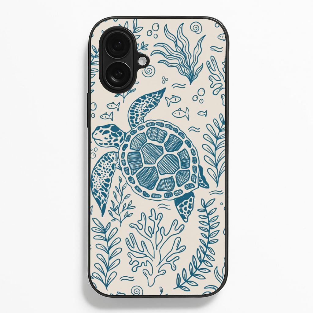 Teal Turtle Reef Phone Case