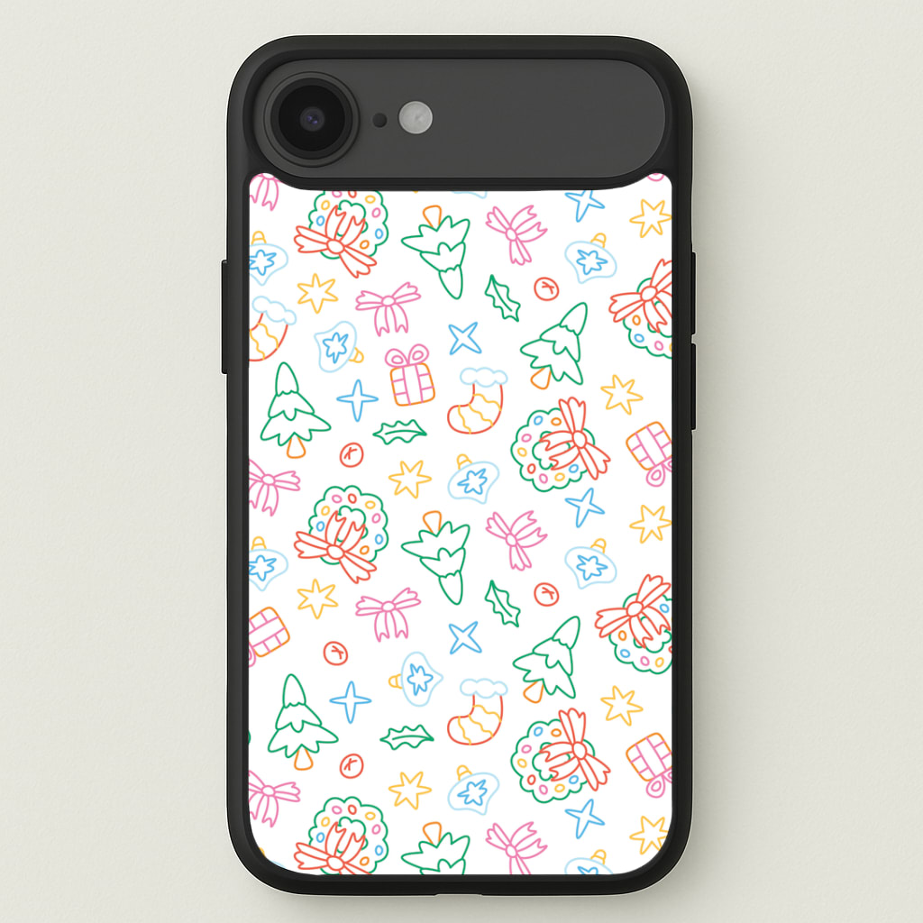Neon Christmas Icons Pattern II Phone Case