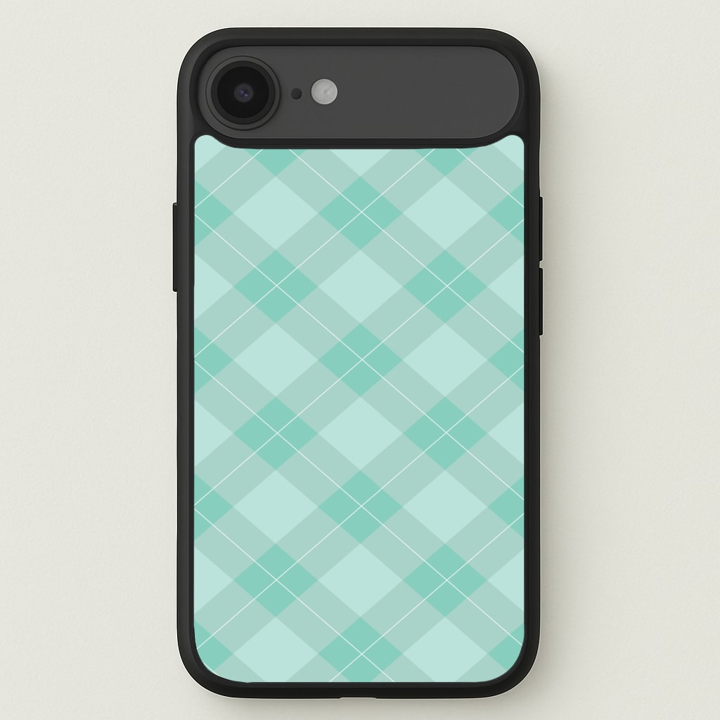 Light Cyan Tartan Christmas Pattern Phone Case