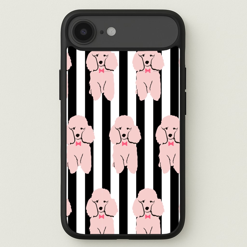 Striped Poodle - Dog Pattern Phone Case