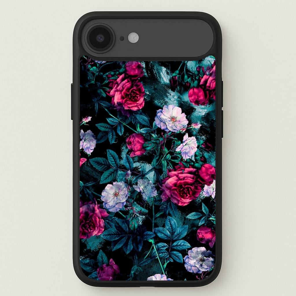 Black Floral Pattern Phone Case