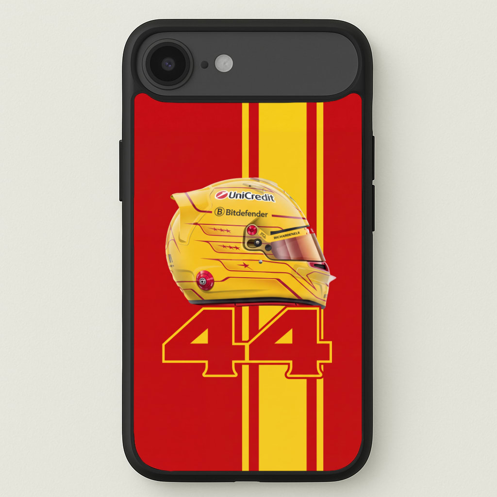 Red & Yellow 44 Helmet - Hamilton Phone Case